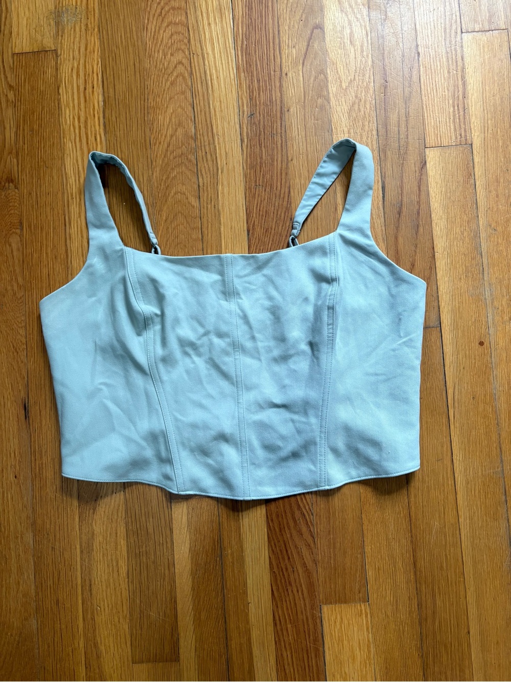 Abercrombie & Fitch Pale Blue Square-Neck Cropped Tank